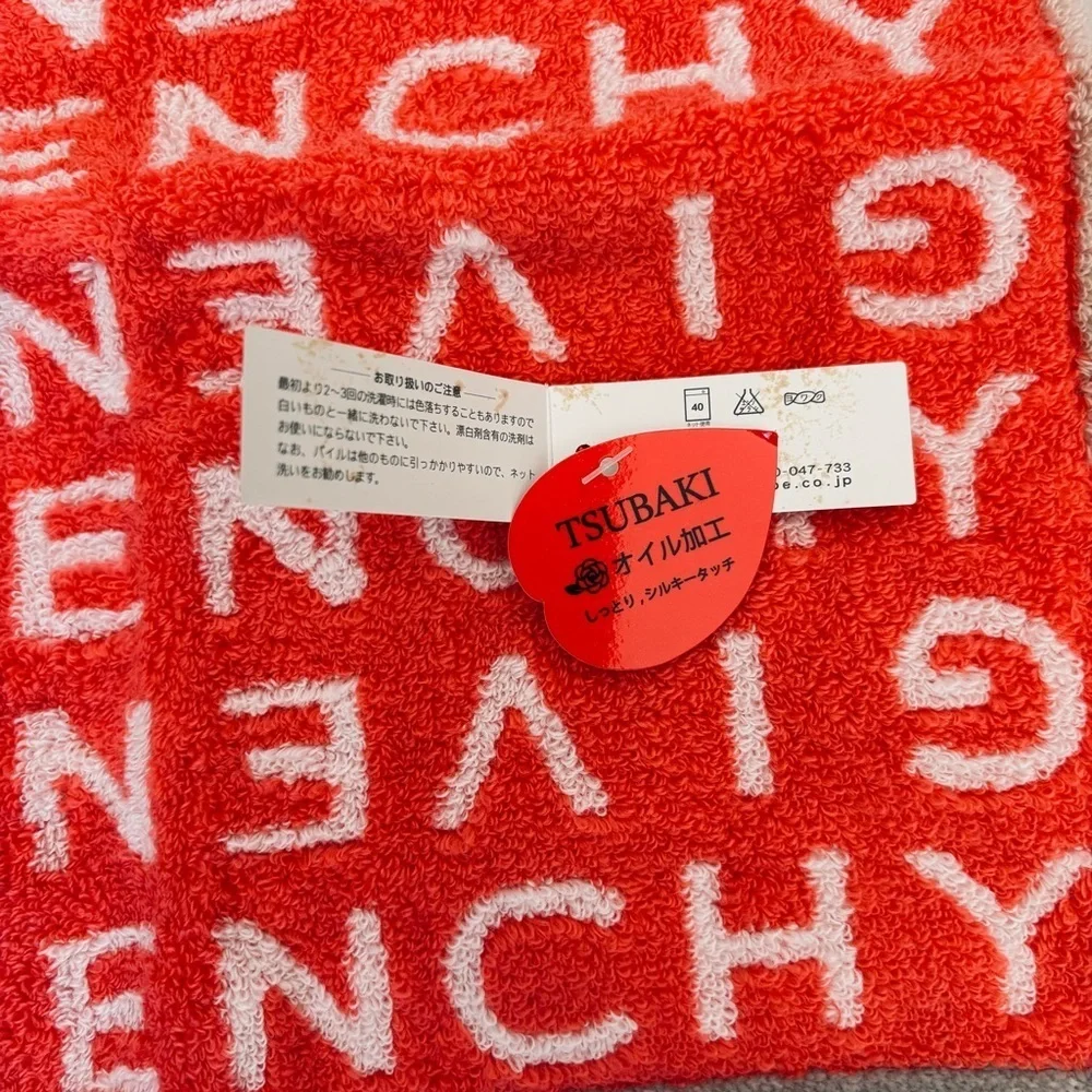 Givenchy Red  and White Hand Towel Size 10.5”